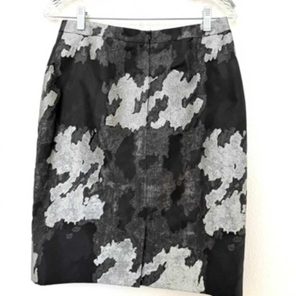 ESCADA Black Silver Metallic Jacquard Skirt Suit Belted Evening Designer EU36 - Picture 6 of 13